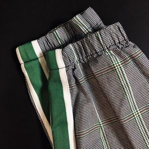 Unisex green plaid jogger
